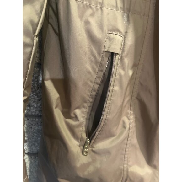 Cole Haan Tan Lightweight Hooded Zip-Up RainCoat With Pockets Womens Size M irid - Picture 4 of 10